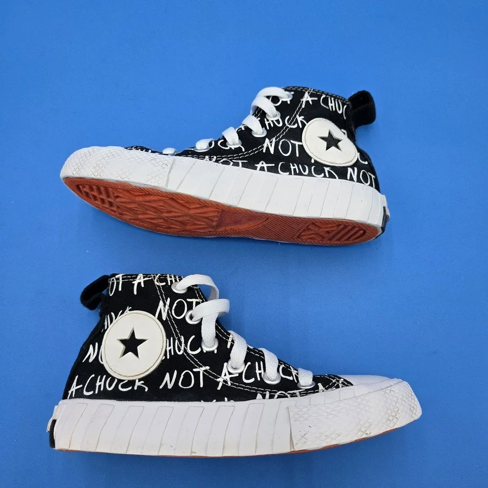 Converse Child Shoes‎ Not A Chuck All Star 373169C Black/White/Orange Sz 11